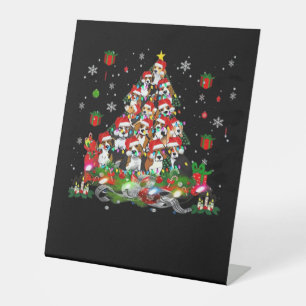 Beagle Christmas Funny Tees Beagle Xmas Tree Dog E Pedestal Sign