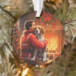 Beagle Christmas, Gift for Dog Firefighter Lover Ornament
