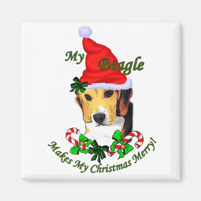 Beagle Christmas Gifts Magnet (Front)
