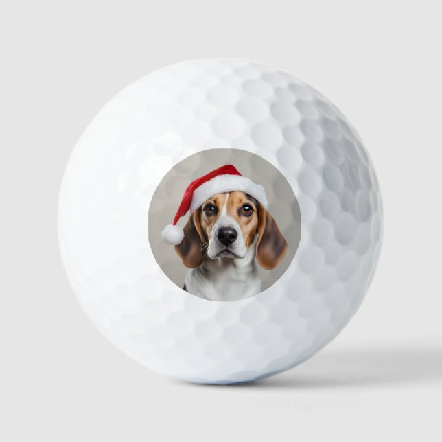 Beagle Christmas Golf Balls (Front)