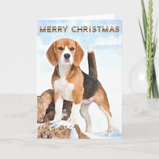 Beagle Christmas Greeting Cards (Front)