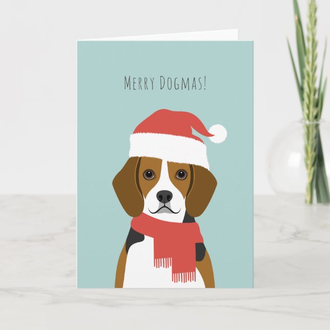 Beagle Christmas Holiday Card (Front)