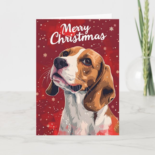 Beagle Christmas Holiday Card (Front)