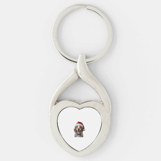 Beagle Christmas  Key Ring (Front)