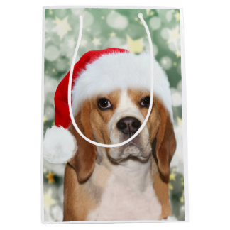 Beagle Christmas Medium Gift Bag