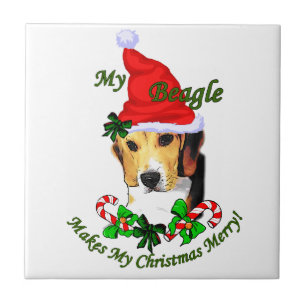Beagle Christmas Merry Tile