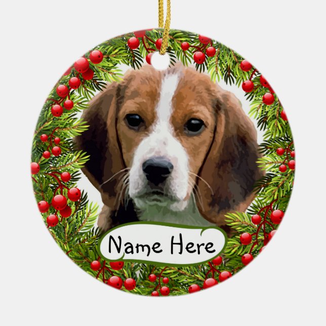 Beagle Christmas Ornament (Front)