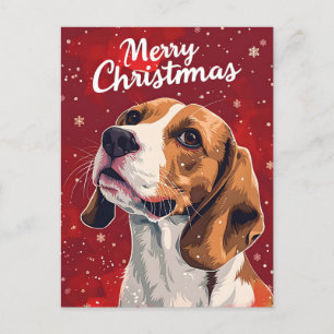 Beagle Christmas Postcard