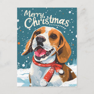 Beagle Christmas  Postcard