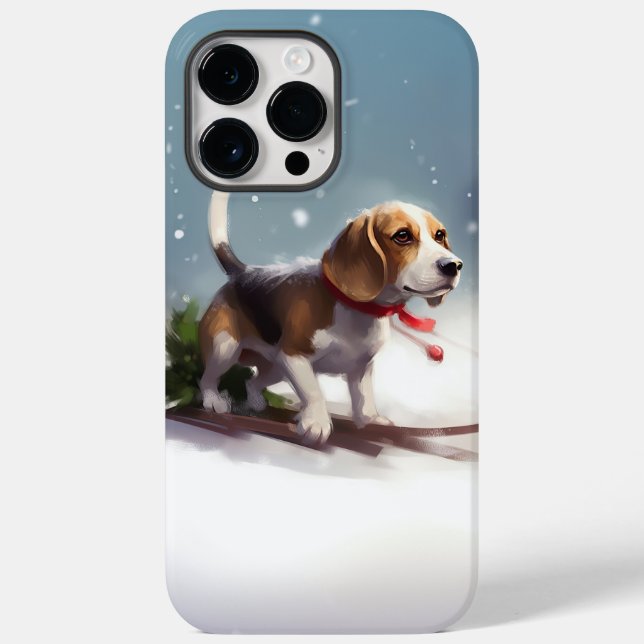 Beagle Christmas snow winter Case-Mate iPhone Case (Back)