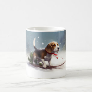 Beagle Christmas snow winter Coffee Mug