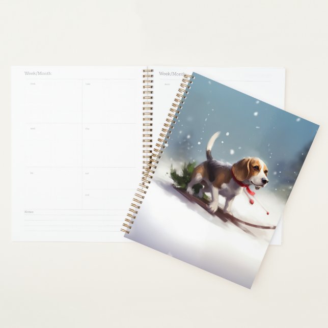 Beagle Christmas snow winter Planner (Display)