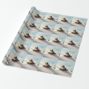 Beagle Christmas snow winter  Wrapping Paper