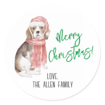 Beagle Christmas Sticker
