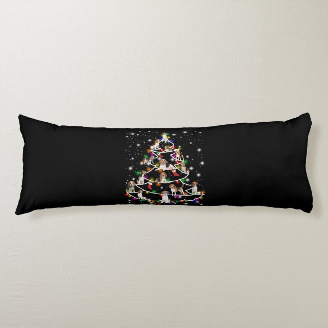 Beagle Christmas Tree Covered By Flashlight Body Cushion (Front)