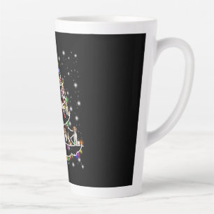 Beagle Christmas Tree Covered By Flashlight Latte Mug