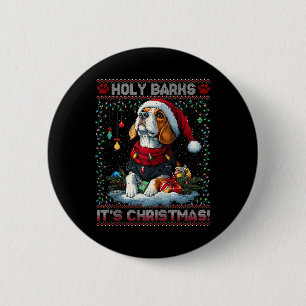 Beagle Christmas Tree Lights Decorations Dog Lover 6 Cm Round Badge