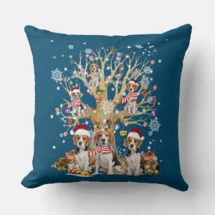 Beagle Christmas Tree Ornament For Dog Lover Cushion