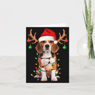 Beagle Christmas Tree Shirt Beagle Santa Hat Lover Card