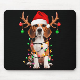 Beagle Christmas Tree Shirt Beagle Santa Hat Lover Mouse Mat