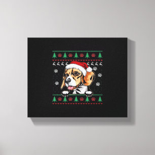 Beagle Christmas Uglyer Dog Xmas Oversized T-Shirt Canvas Print