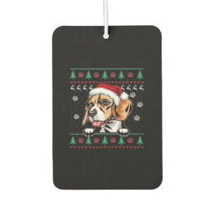 Beagle Christmas Uglyer Dog Xmas Oversized T-Shirt Car Air Freshener