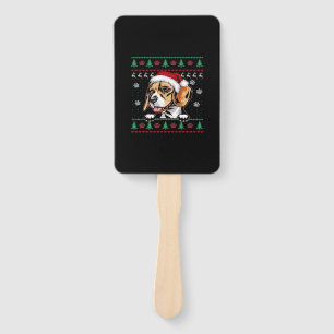 Beagle Christmas Uglyer Dog Xmas Oversized T-Shirt Hand Fan