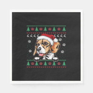 Beagle Christmas Uglyer Dog Xmas Oversized T-Shirt Napkin