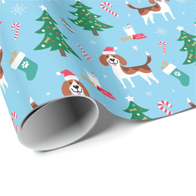 Beagle Christmas Wrapping Paper (Roll Corner)