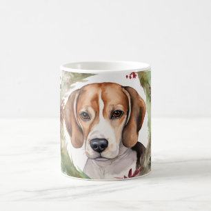 Beagle Christmas Wreath Festive Pup  Coffee Mug