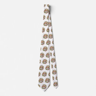 Beagle Christmas Wreath Festive Pup  Tie