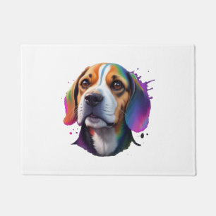 beagle colourful   doormat