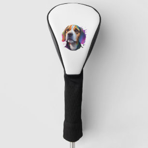 beagle colourful   golf head cover