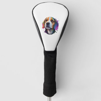 beagle colourful golf head cover