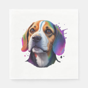 beagle colourful   napkin
