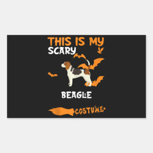 Beagle Costume Halloween Lazy Scary Dog Tank Top Rectangular Sticker