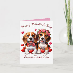 Beagle Couple Valentines day Card
