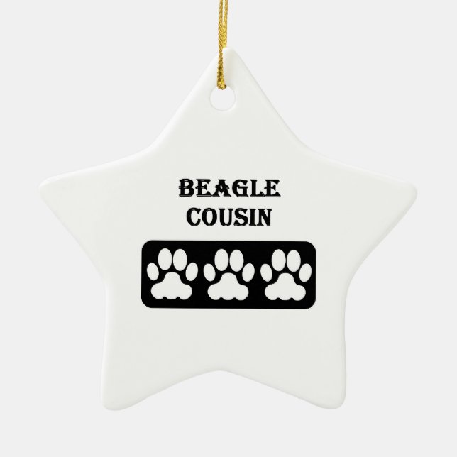 Beagle Cousin Ceramic Tree Decoration (Front)