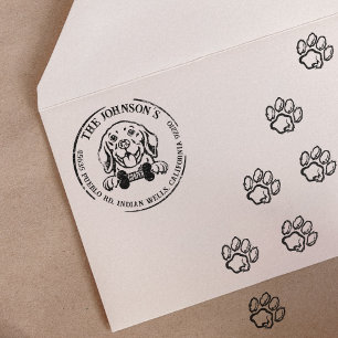 Beagle Custom Family Return Address Rubber Stamp