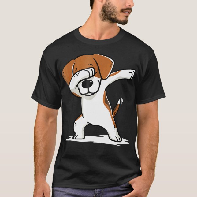 Beagle Cute Dabbing  Dab Dance Gif T-Shirt (Front)