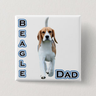 Beagle Dad 4 15 Cm Square Badge