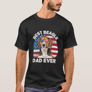 Beagle Dad American Flag Cute Beagle Dog Lovers Pa T-Shirt