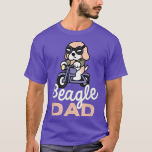 Beagle Dad Biker Dog Owner Retro Dog Father T-Shirt