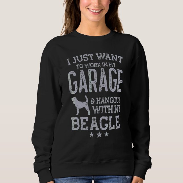 Beagle Dad Car Garage Hangout Men Sweatshirt (Front)