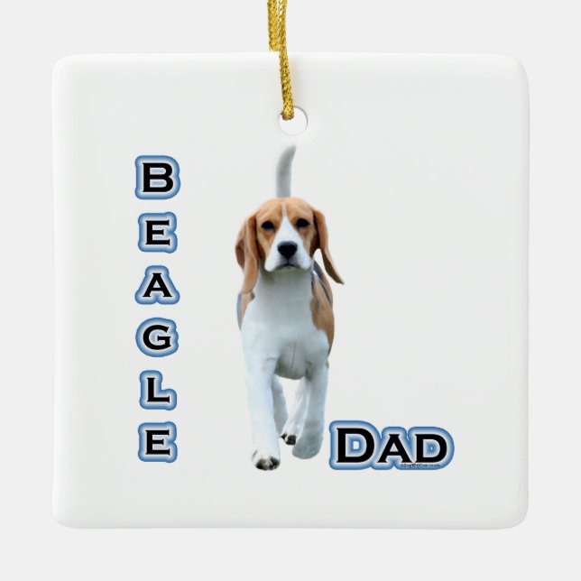 Beagle Dad Ceramic Ornament (Front)