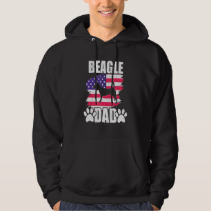 Beagle Dad Dog American Us Flag Hoodie