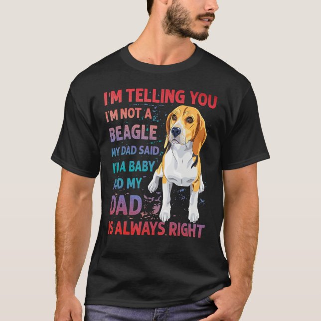 Beagle Dad dog funny saying T-Shirt (Front)
