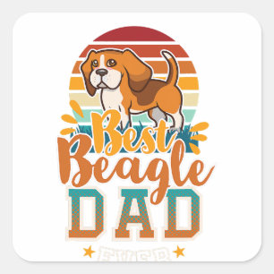 beagle dad english beagle dog daddy far dog lovers square sticker