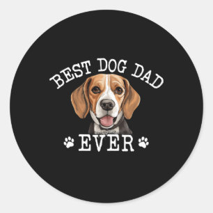 Beagle Dad Fathers Day Vintage Ever Dog Lover Classic Round Sticker