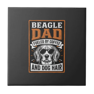 Beagle Dad Fueled by Coffee and Dog Hair Tile